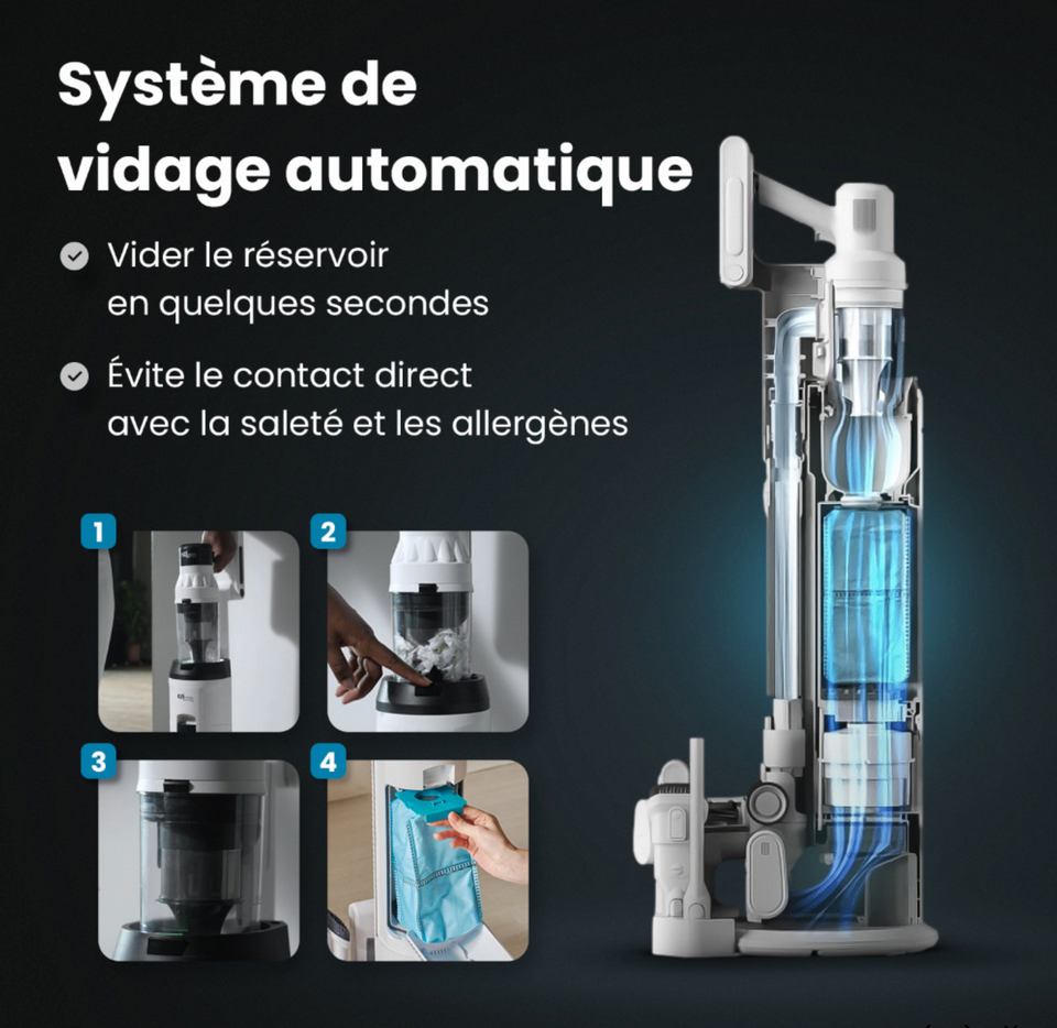 Aspirateur balai sans fil EZIclean® Cyclomax R22 station